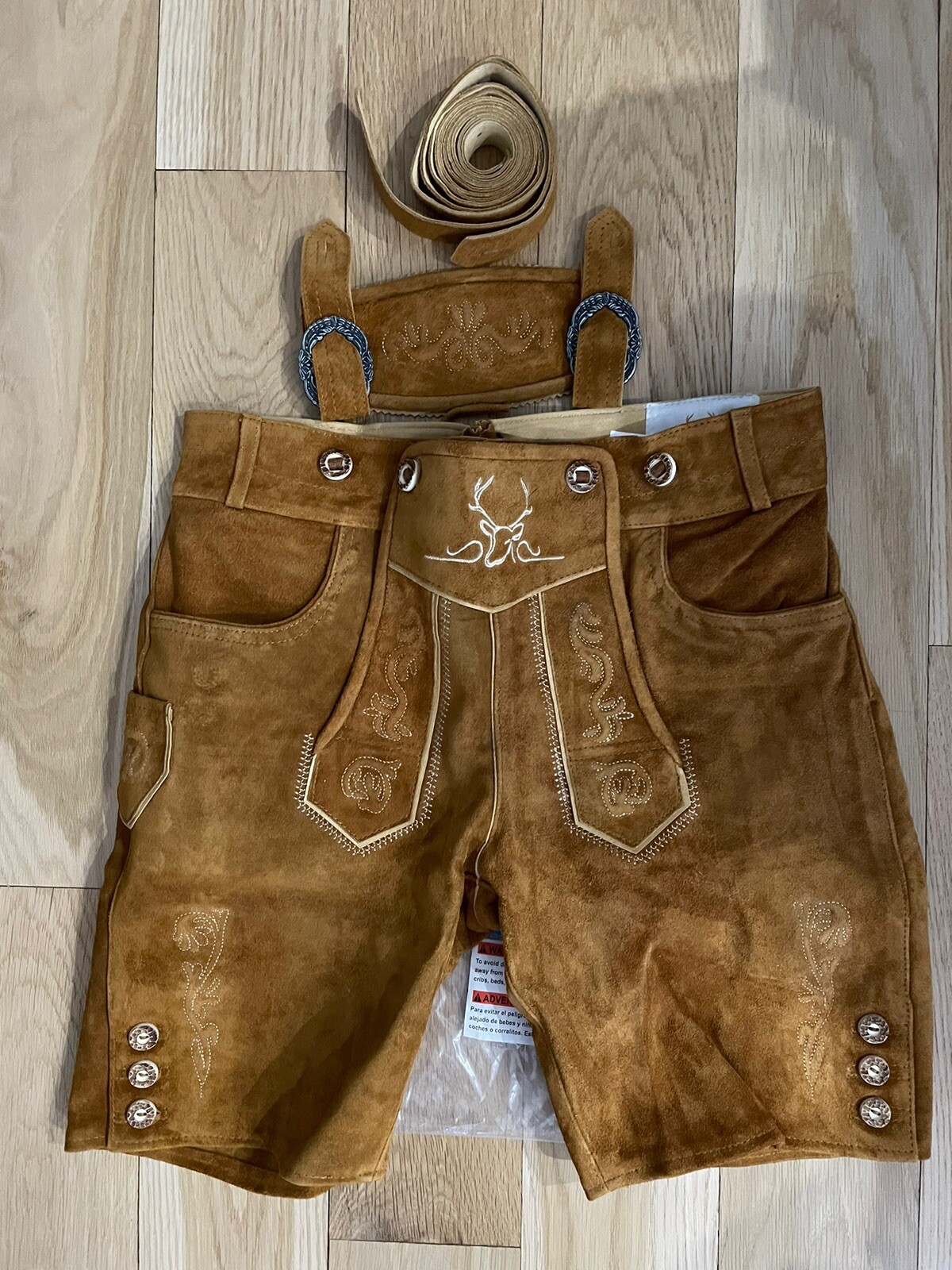 Bavaria Trachten Leather Lederhosen for Oktoberfest- 32 – Worn Once
