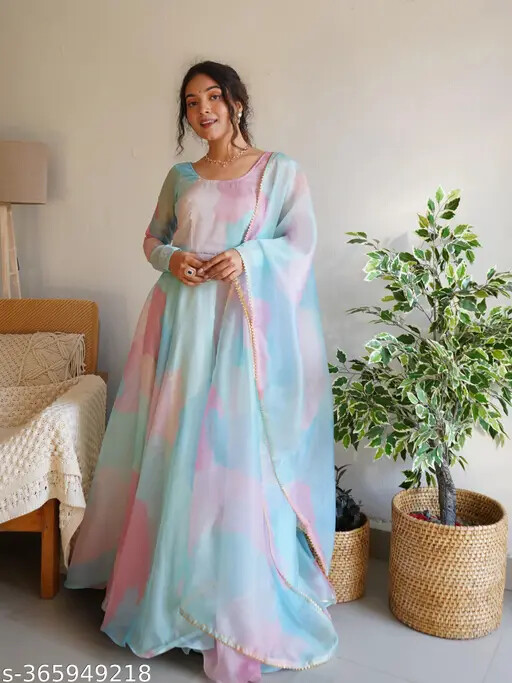 Indian Women Stylish & Classic Ethnic Anarkali Gown For Girls And Women