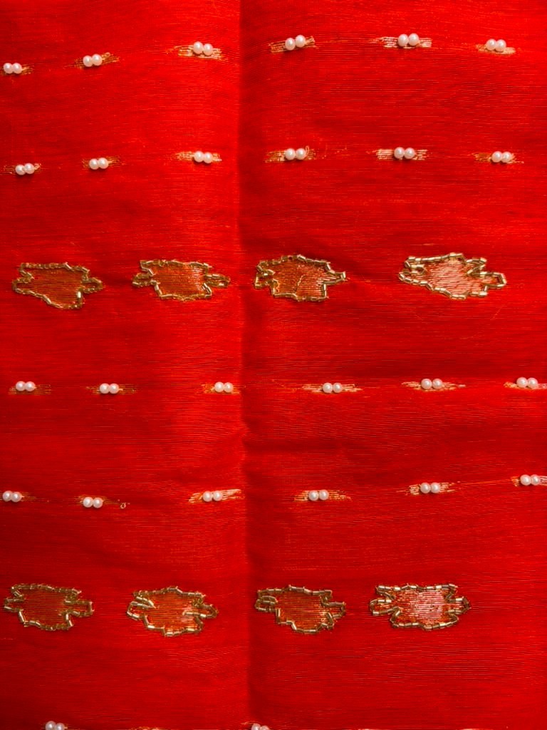Dhakai Jamdani Karcupi Karada & Sequin Embroidery Saree with Ready Blouse 36-40
