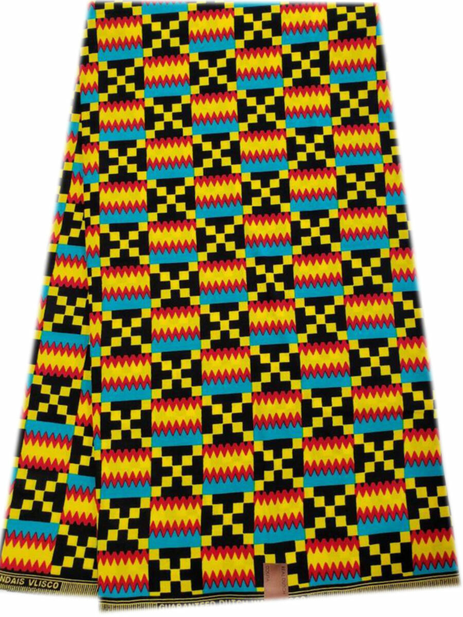 KENTE Print African Ankara Wax Print, 100% Cotton, Sell by 6 Yards