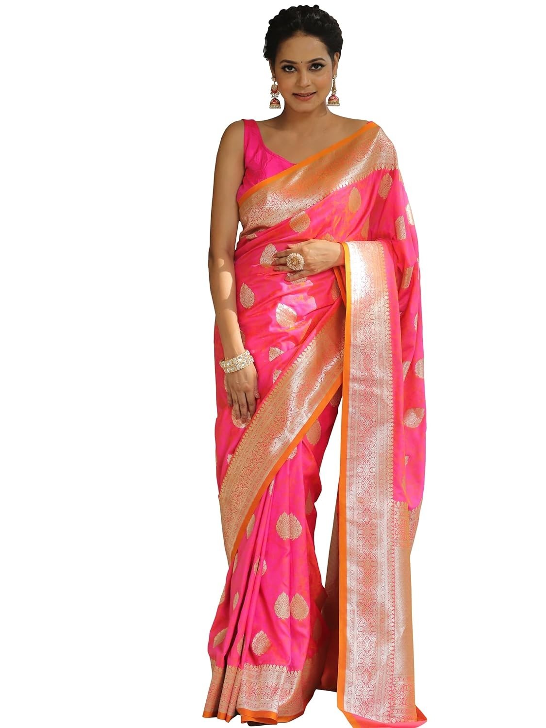 Women’s Banarasi Saree Pure Kanjivaram Silk Saree With Blouse Piece