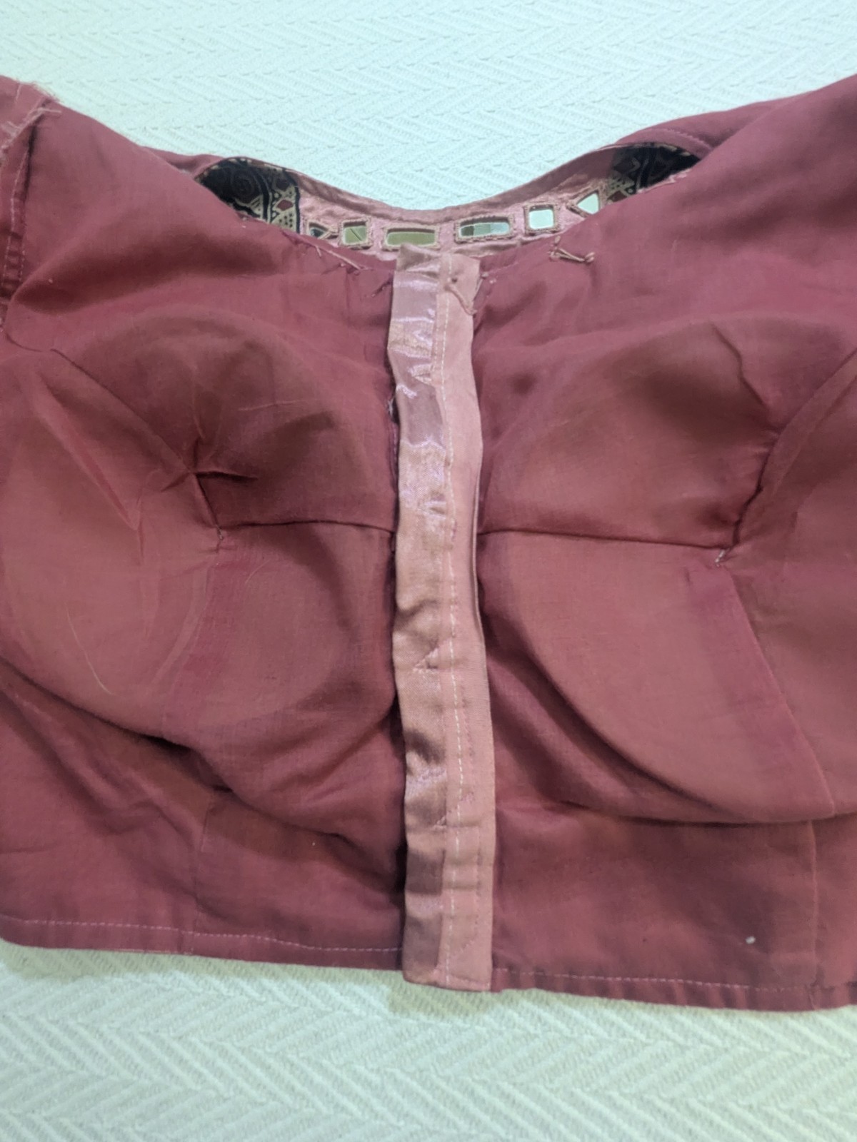 Bollywood Stitched Sari Blouse Mirrors work Top Sz M Pink color Festival Wedding