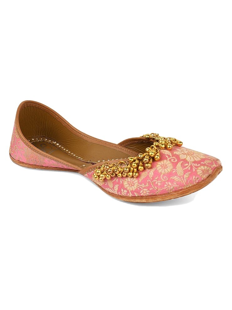 Khussa Banarsi brocade Silk base with Ghungroos