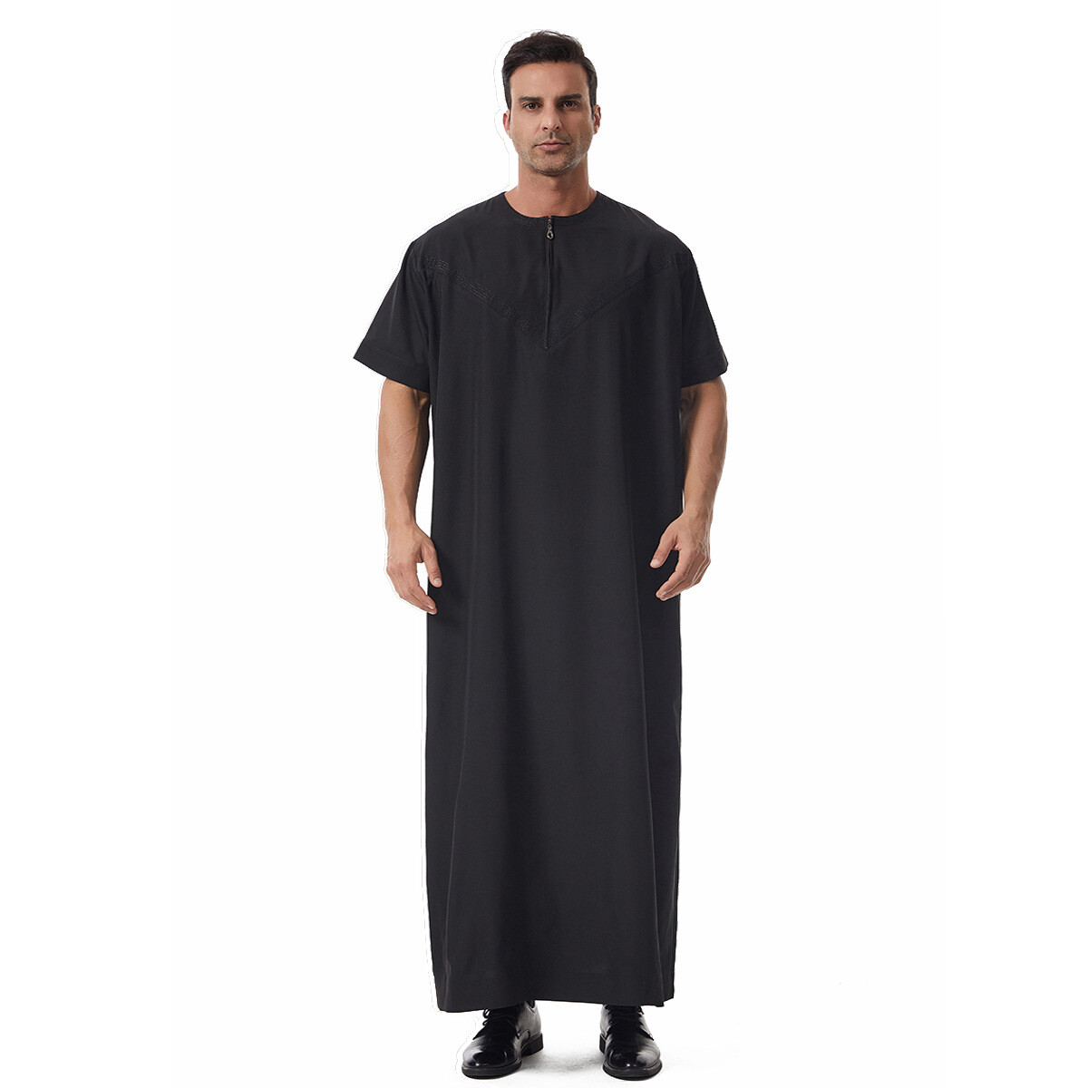 Men Thobe Jubba Thoub Muslim Men Short Sleeve Kaftan Saudi Arab Thoub Dishdasha