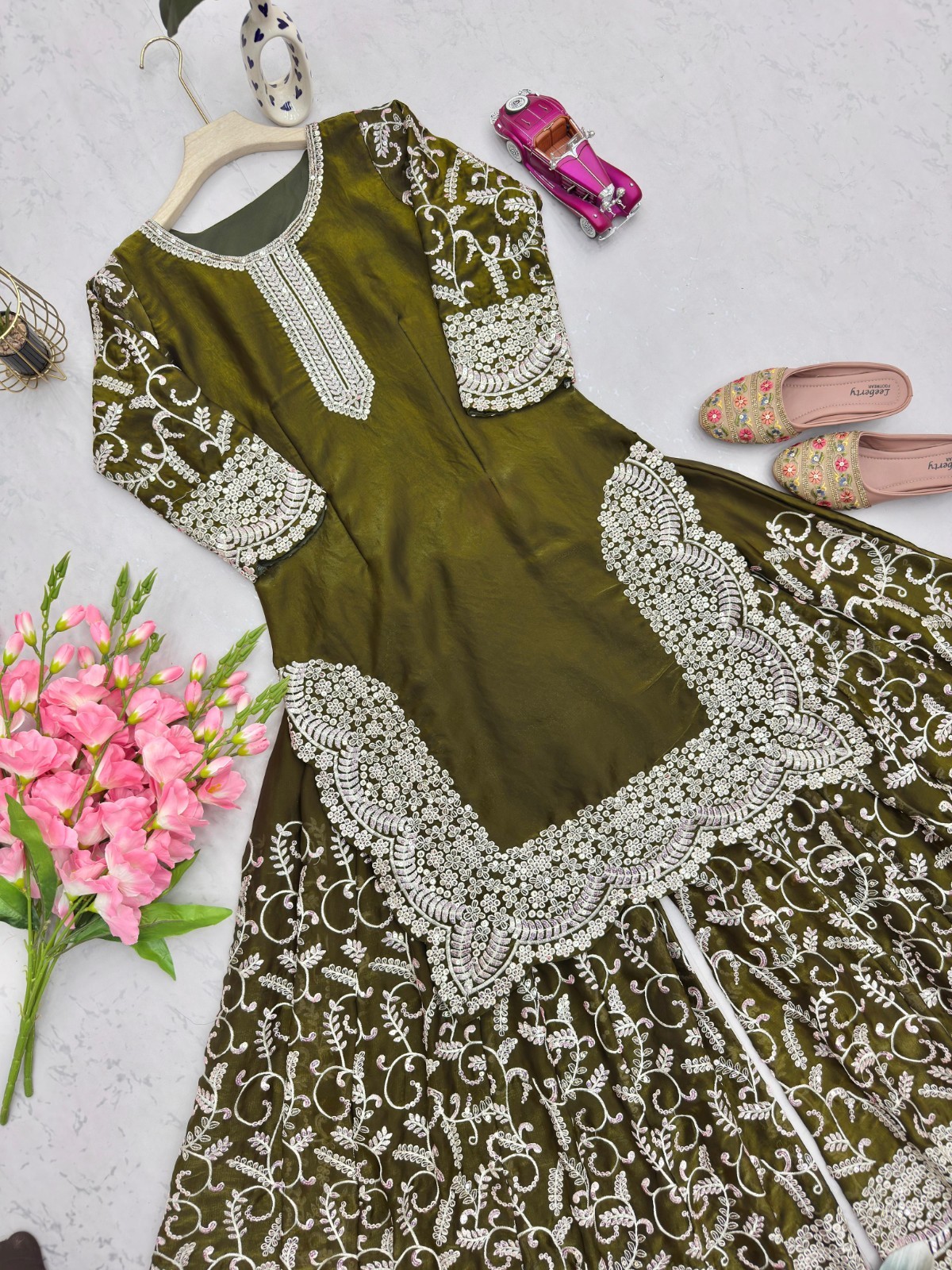 SHARARA PLAZOO SUIT PARTY WEAR PAKISTANI WEDDING SALWAR KAMEEZ PALAZOO SUIT