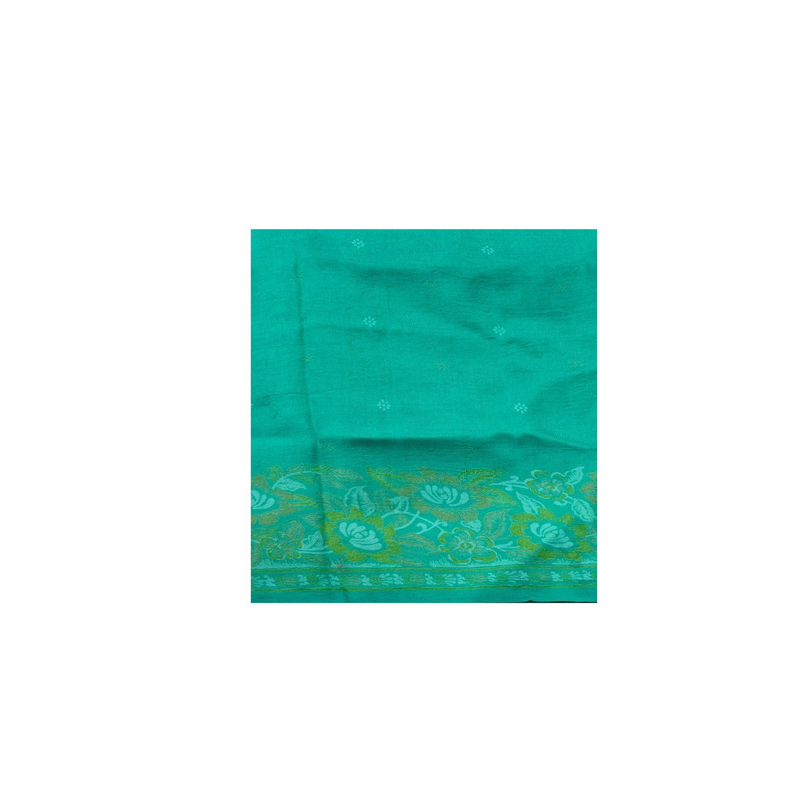 Namaste Vintage Teal Sarees 100% Pure Silk Printed Indian Sari 5YD Craft Fabric
