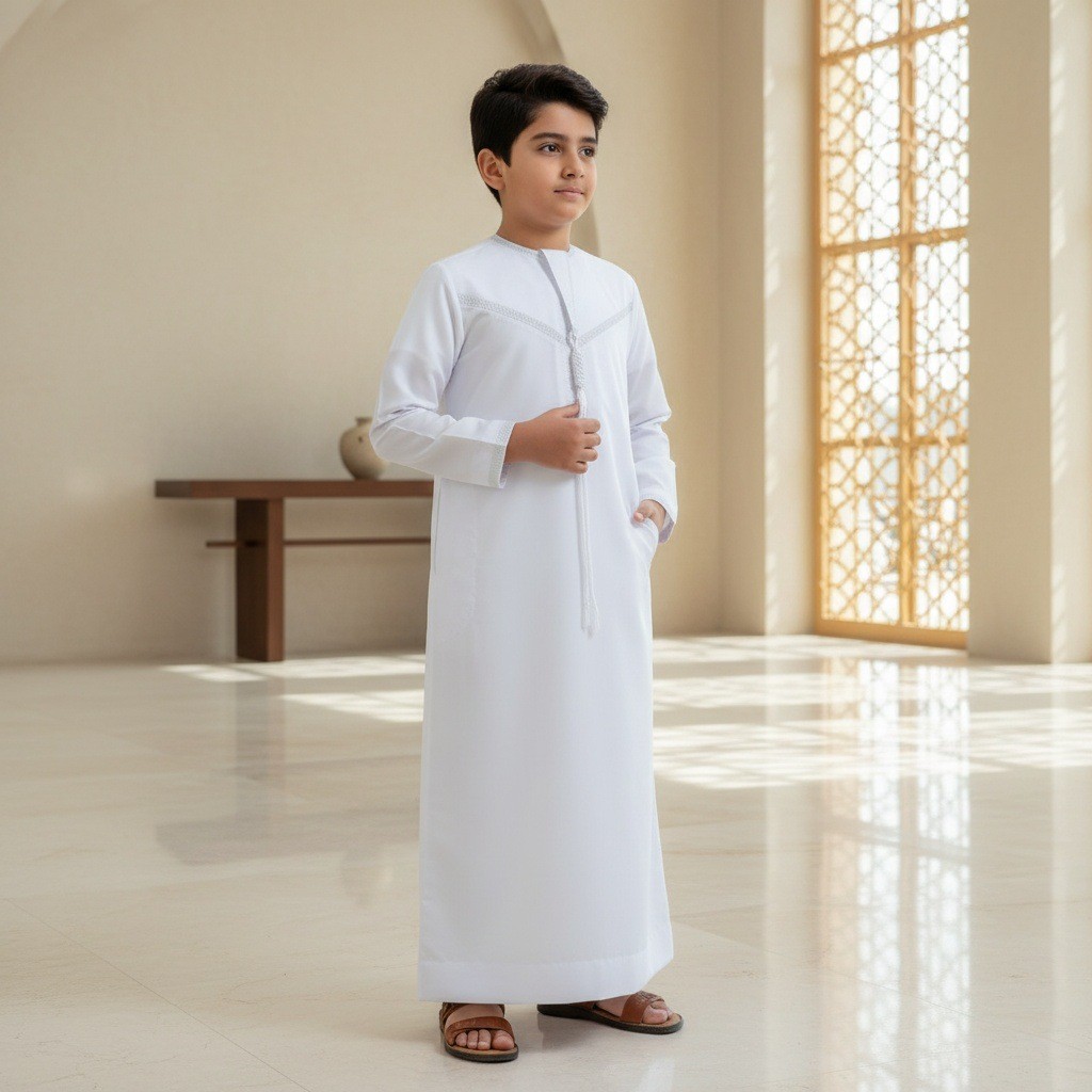 Ramadan Jubba Arab Abaya Boys Kids Kaftan Thobe Thoub Dishdasha Long Robe Dubai