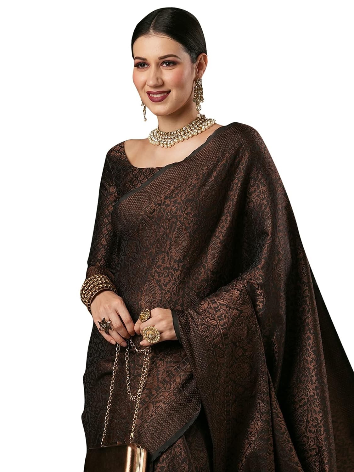 Women’s Woven Design Zari Work Banarasi Silk Saree With Unstitched Blouse Piece