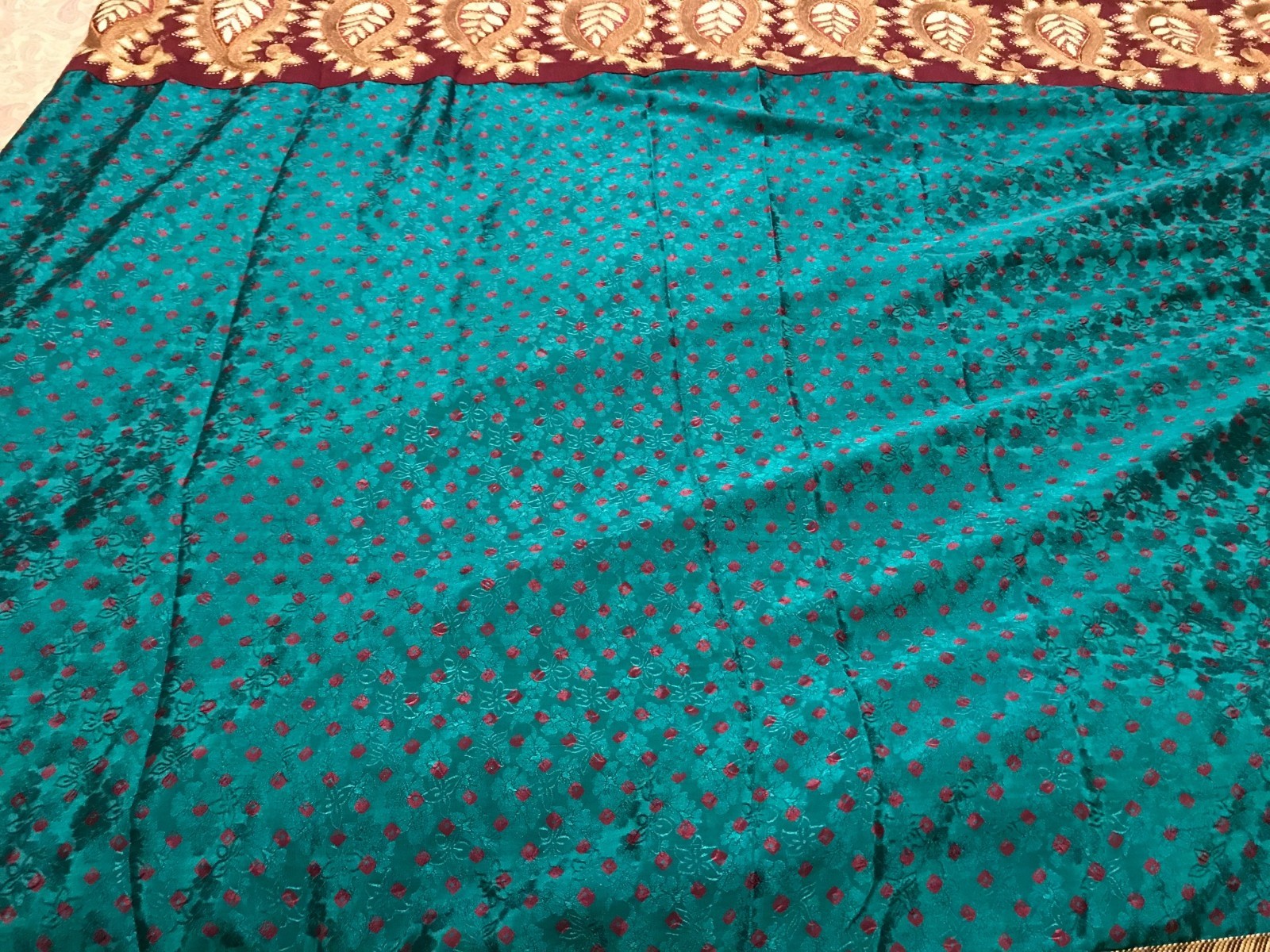 Designer Gorgeous Georgette Soft Silk Green Maroon Saree Party