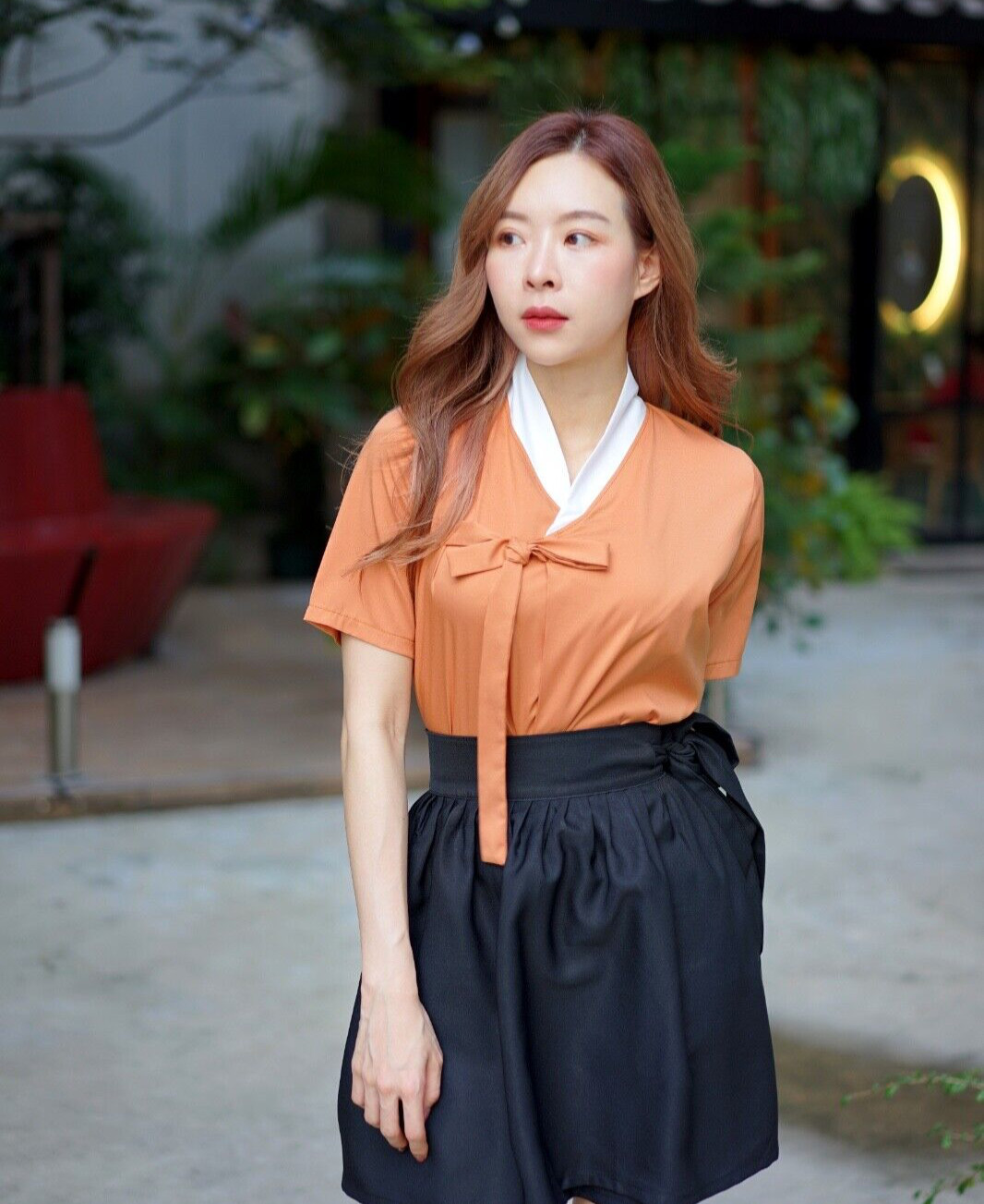 Modern Hanbok Set (Shirt+Skirt+Tassel) Minimal Timeless Design 생활한복 Boraunnii