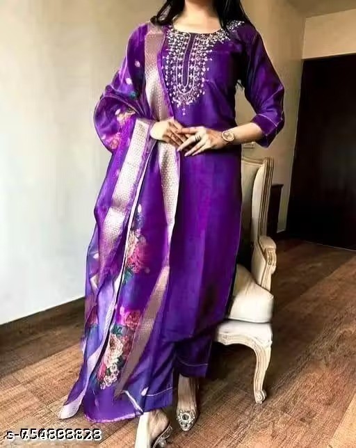 Indian Salwar Kameez Suit Readymade 3Pc Women Party Wear Dress Dupatta