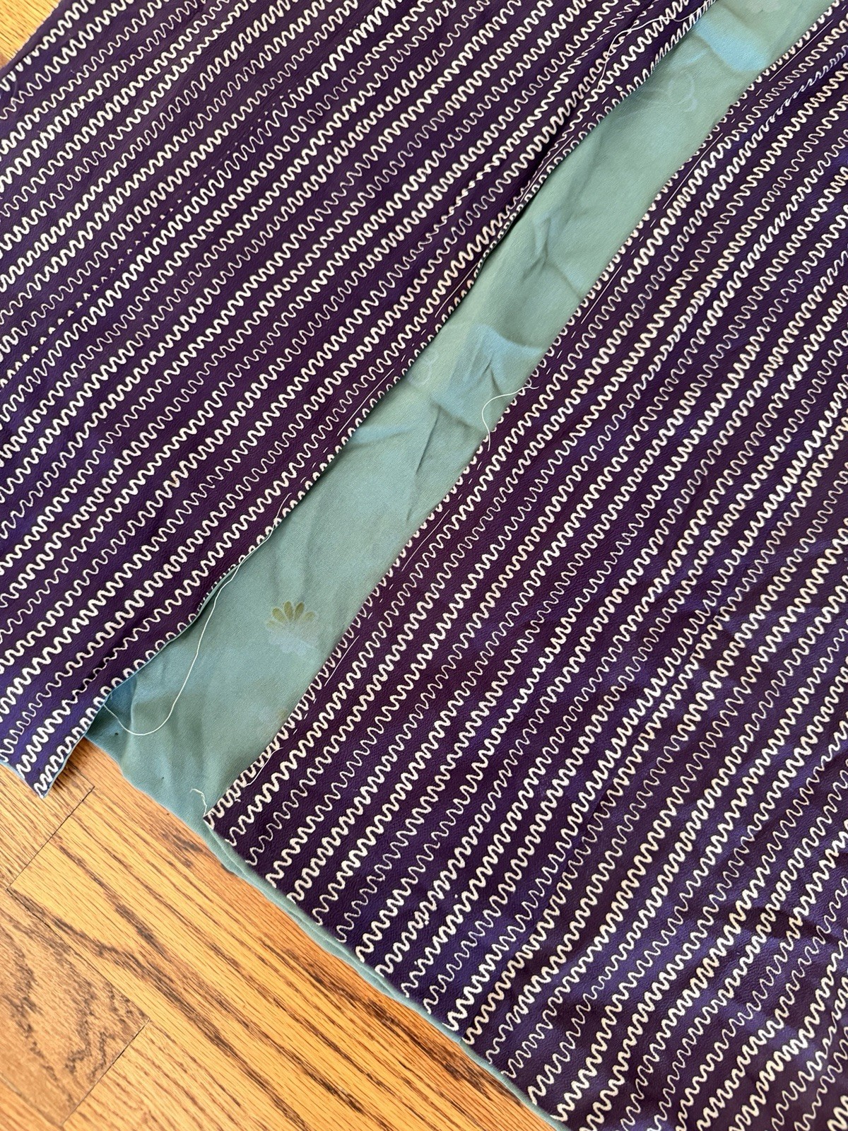Authentic Vintage Handmade Silk blend Japanese Kimono from Mid Century