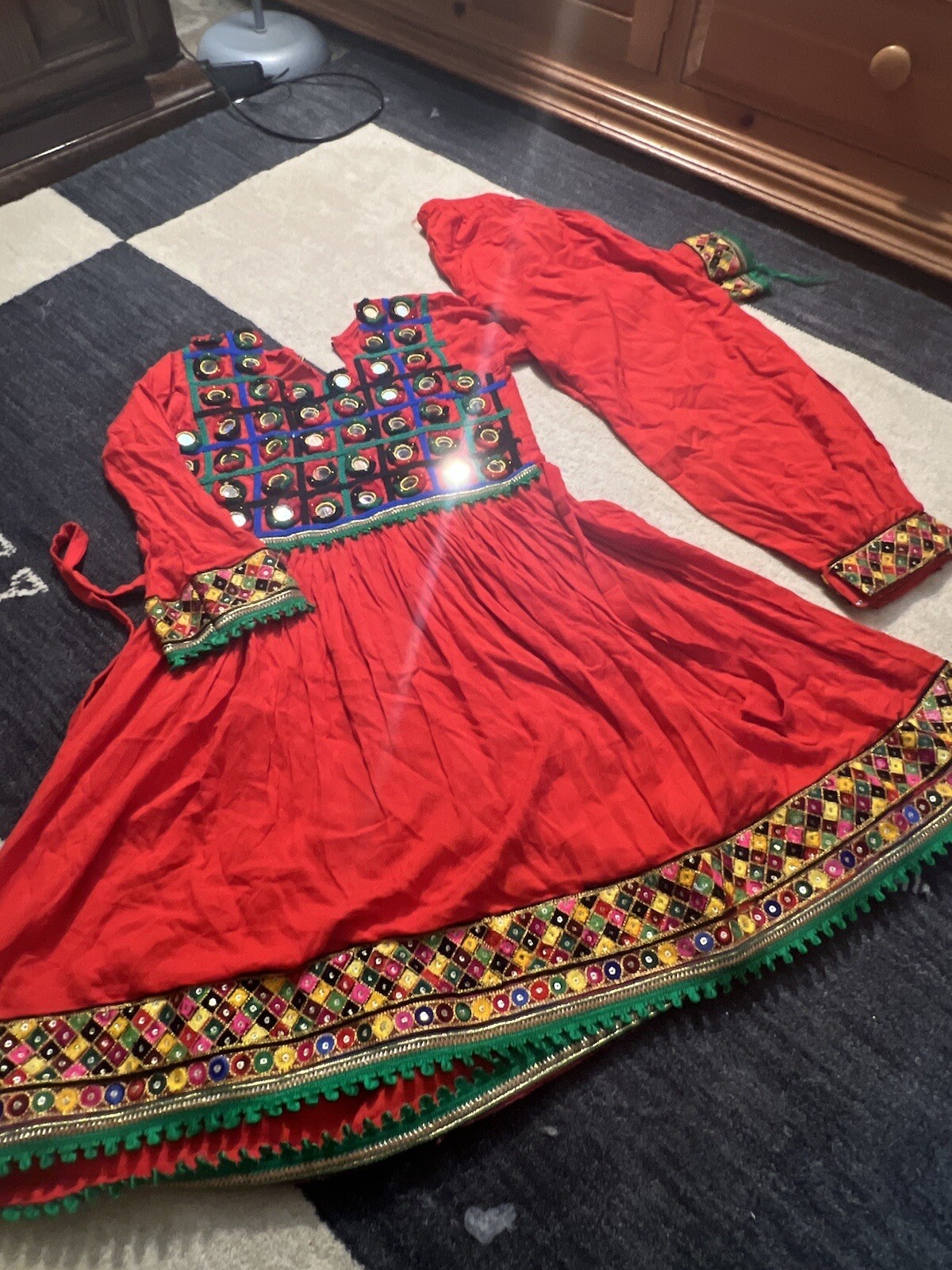 Traditional Afghan Pakistani Dress Pants Girls Size 8/10 Fancy Mirror Work