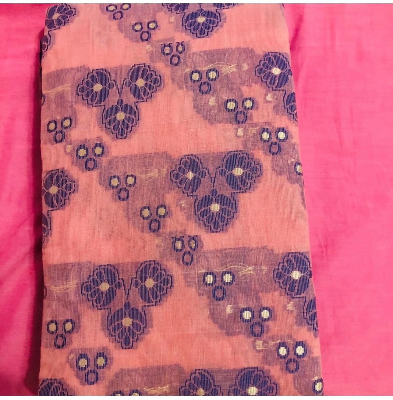 Beautiful thread embroidery work Bangladeshi saree No blouse pc