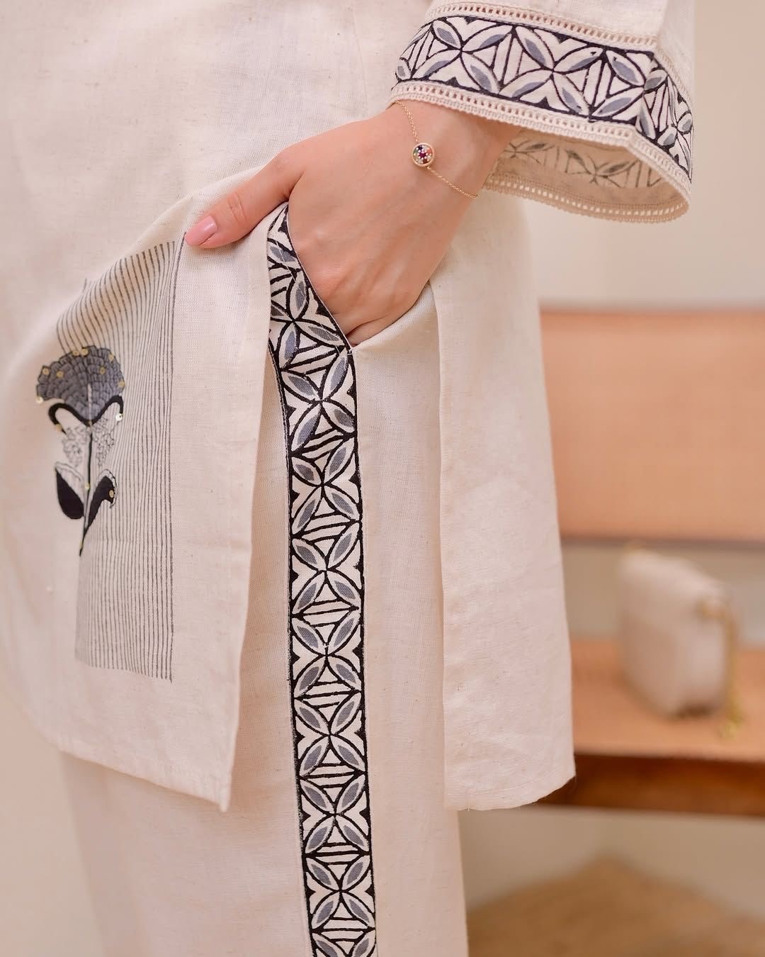 Women’s Kurta Pant Set | 2-Piece Embroidered Cotton Suit Casual Ethnic Wear