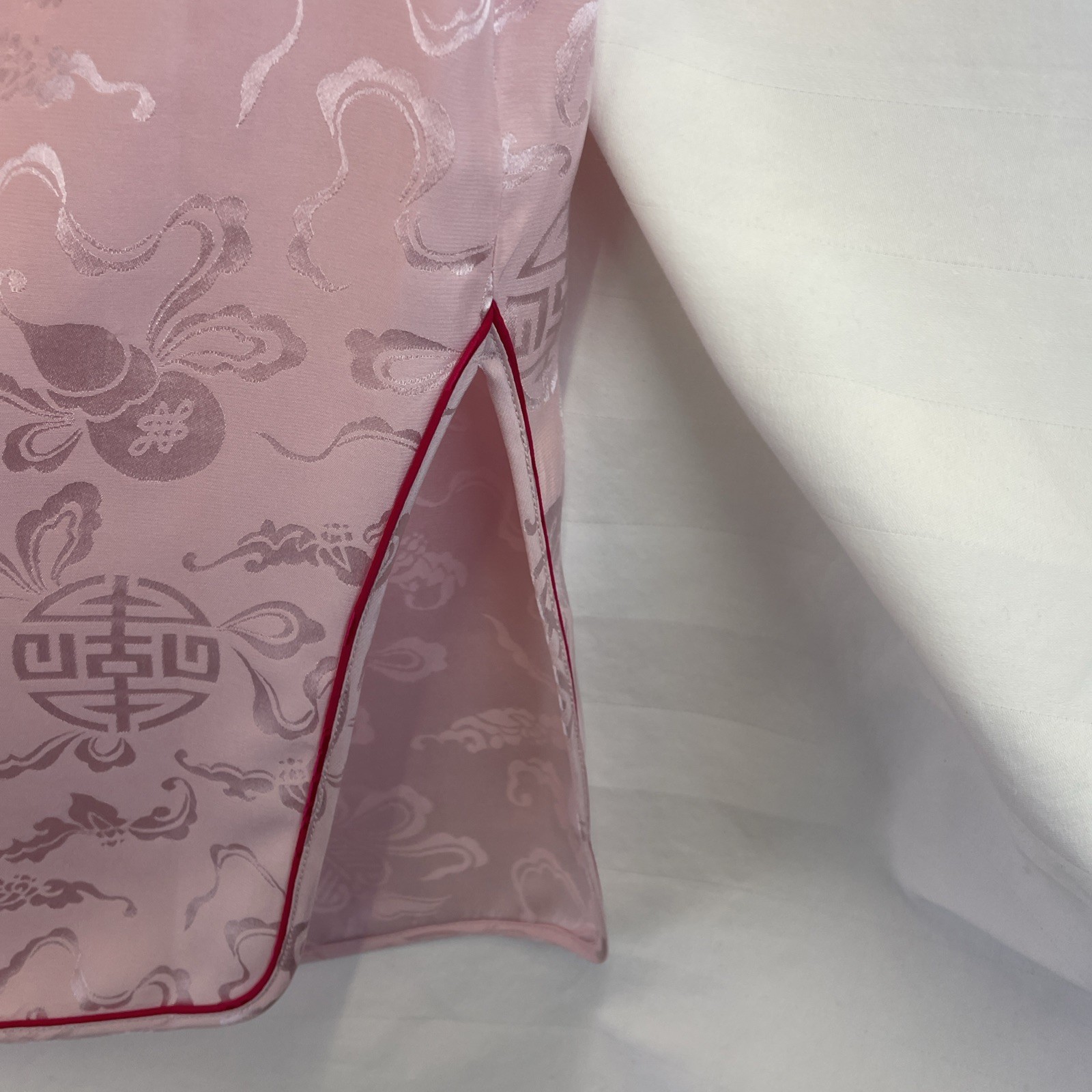 Oriental Style Girls Dress Cheongsam Qipao Asian Inspired Pink 100% Silk Size 4