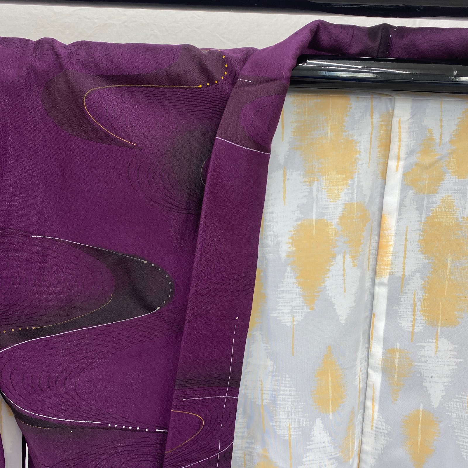 Japanese Vintage Kimono Haori Jacket Polyester Purple Traditional Authentic 30in