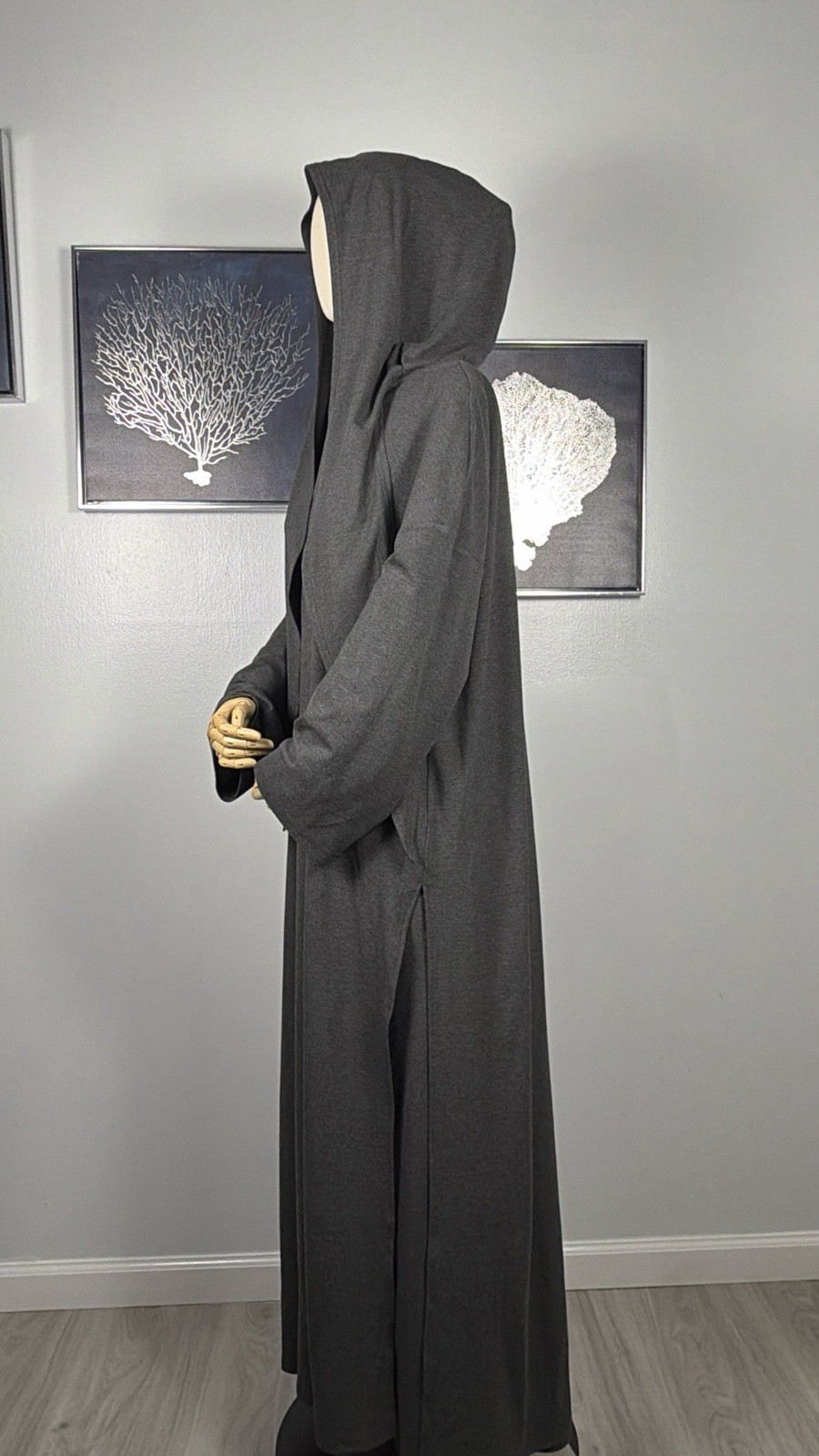 Modest Viscose Tunic and Pants Set with Hooded Hijab Scarf Elegant Muslim Outfit