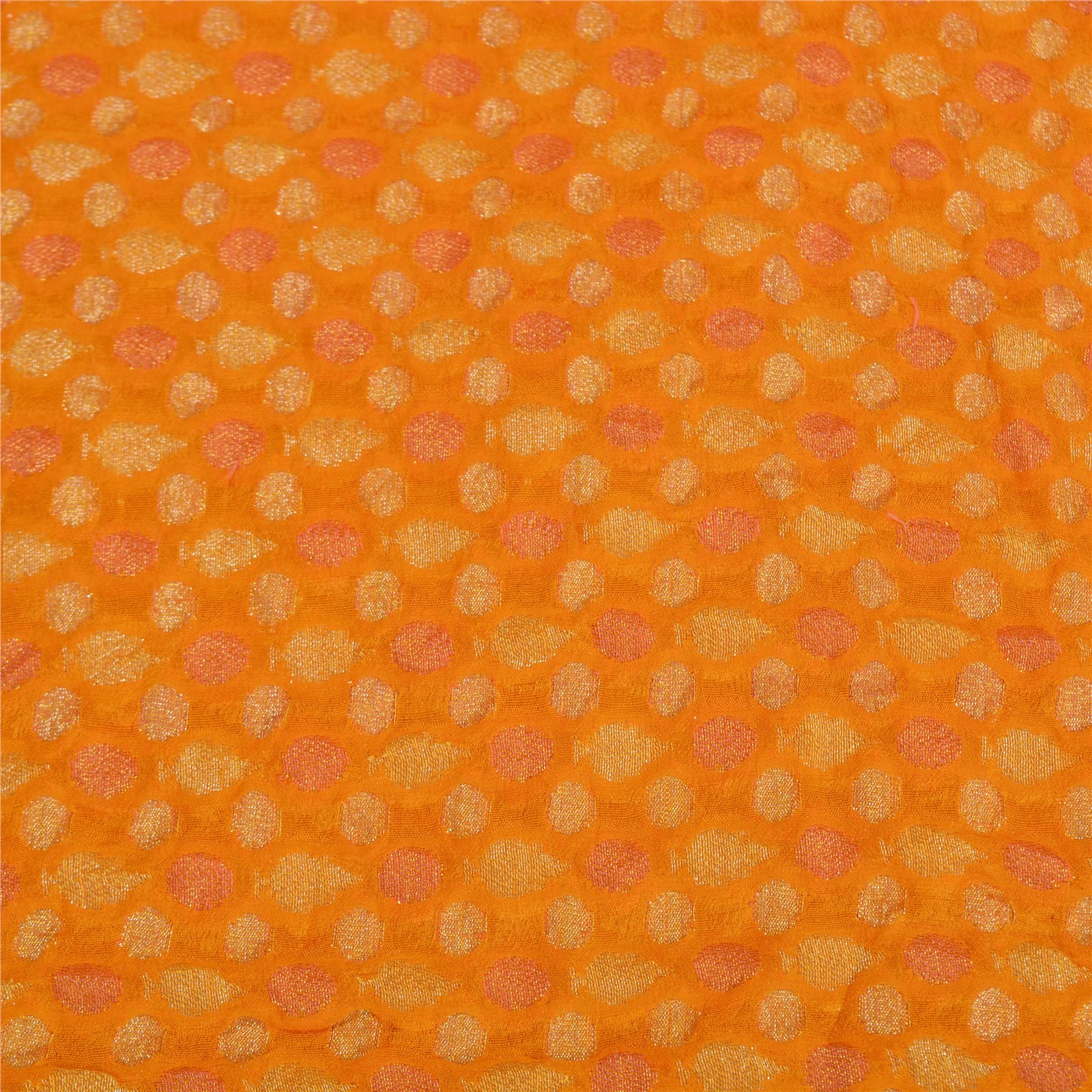 Sanskriti Vintage Yellow Indian Sarees Pure Silk Woven Premium Sari Fabric
