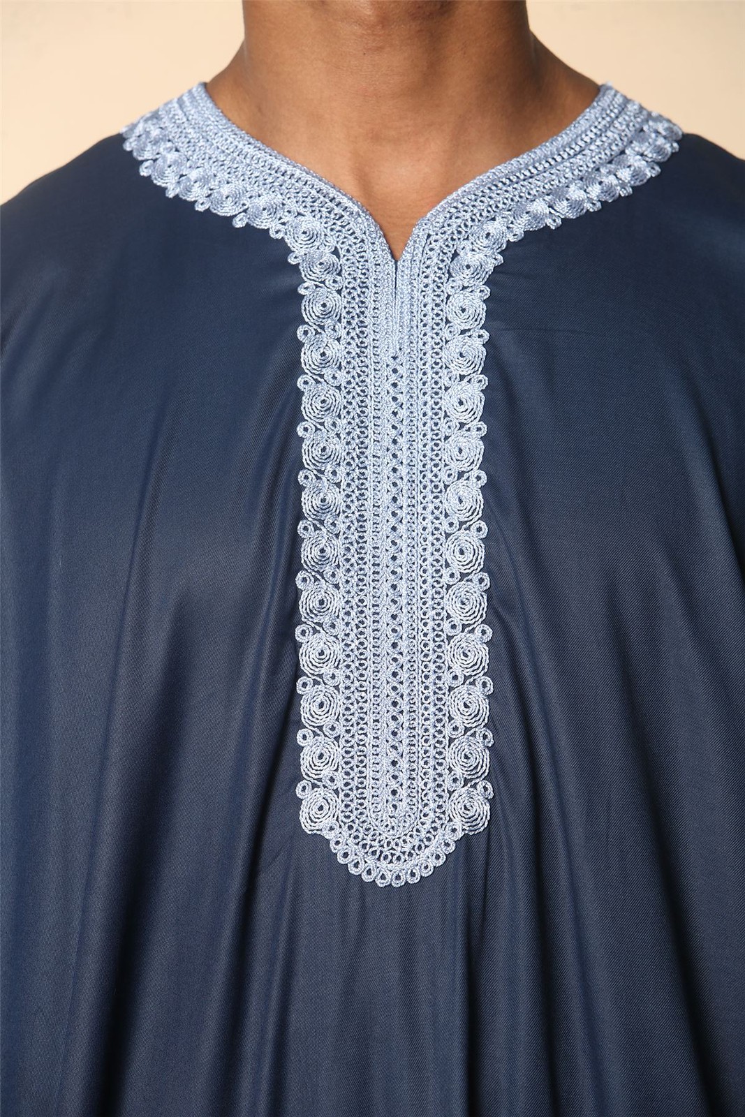 HM61 – Men’s Navy Moroccan Blue Embroidery Gandoura