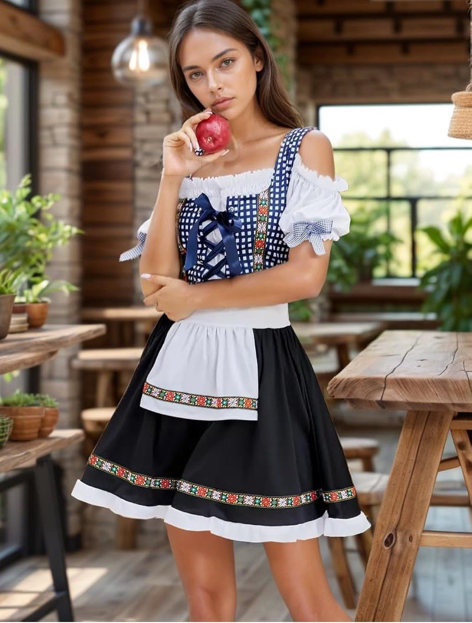 Oktoberfest Dirndl Dress Beer Fest Bavarian German XXL Costume Cosplay Carnival
