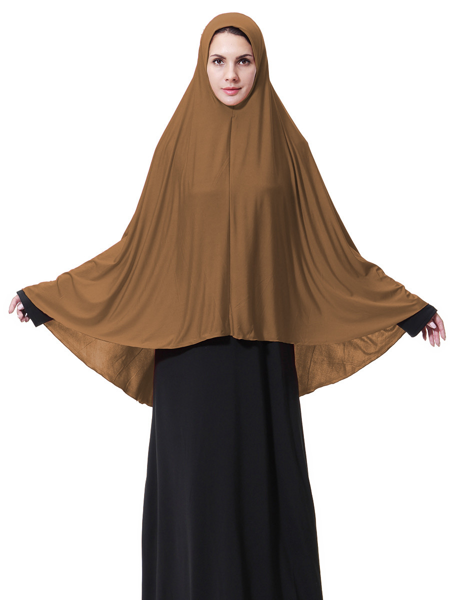 Muslim Women Robe Long Prayer Scarf Hijab Amira Large Overhead Headwear Cover