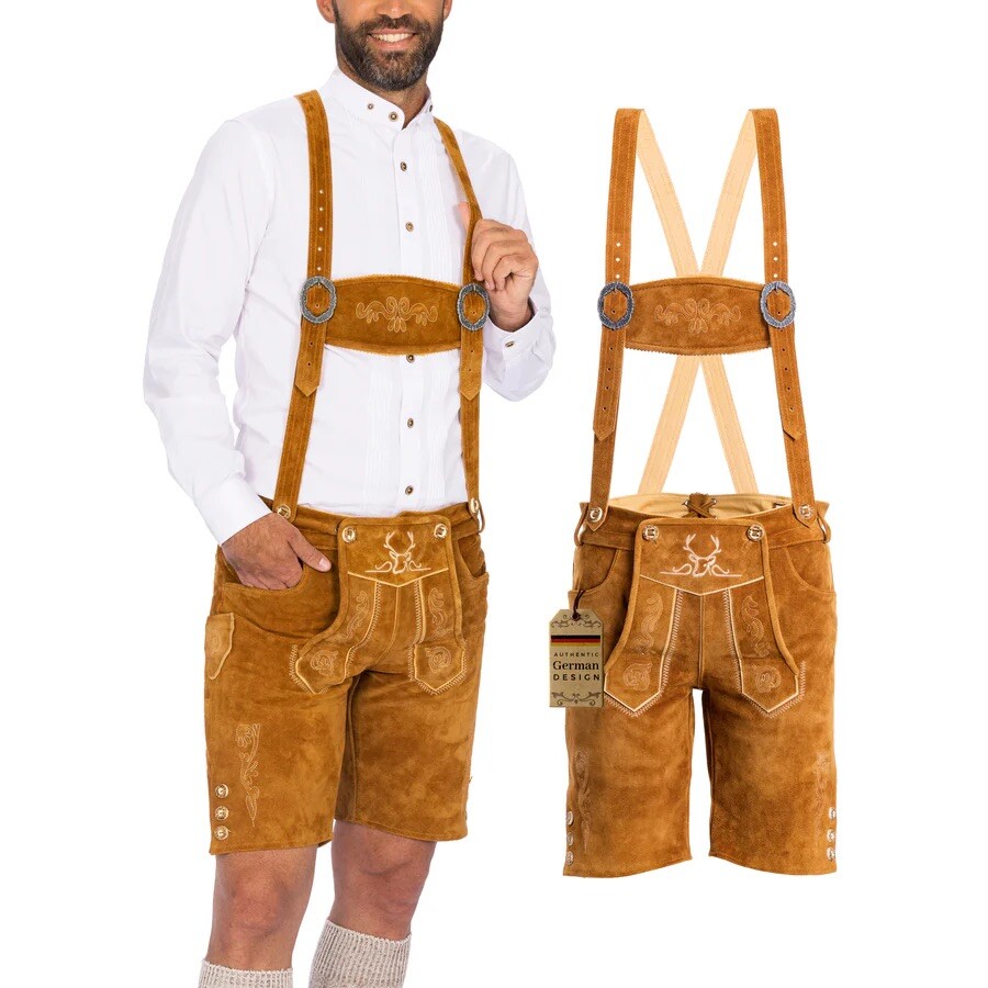 Bavaria Trachten Leather Lederhosen for Oktoberfest- 32 – Worn Once