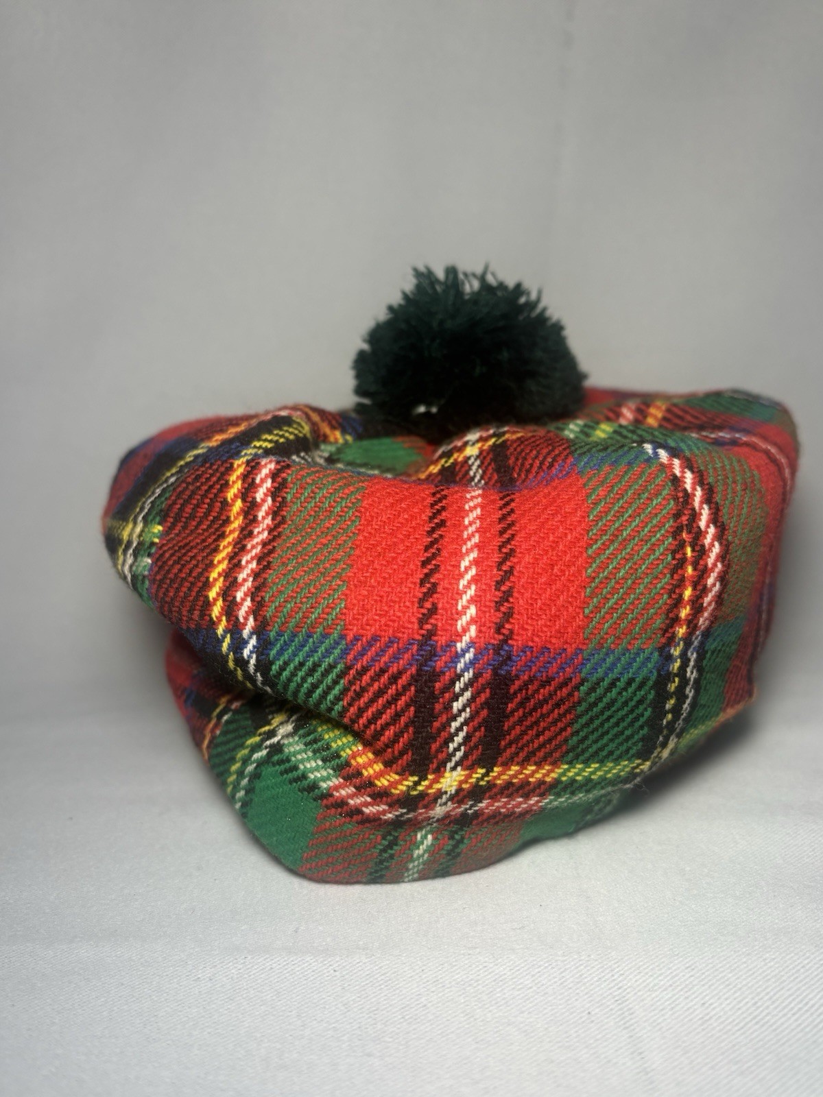 VTG Foxhunter Hand Tailored Wool Tartan Plaid Cap Pm Beret Ireland 7 1/8 Tam Hat