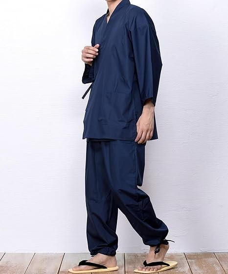 Japanese SAMUE Men’s Traditional work Kimono wear Navy