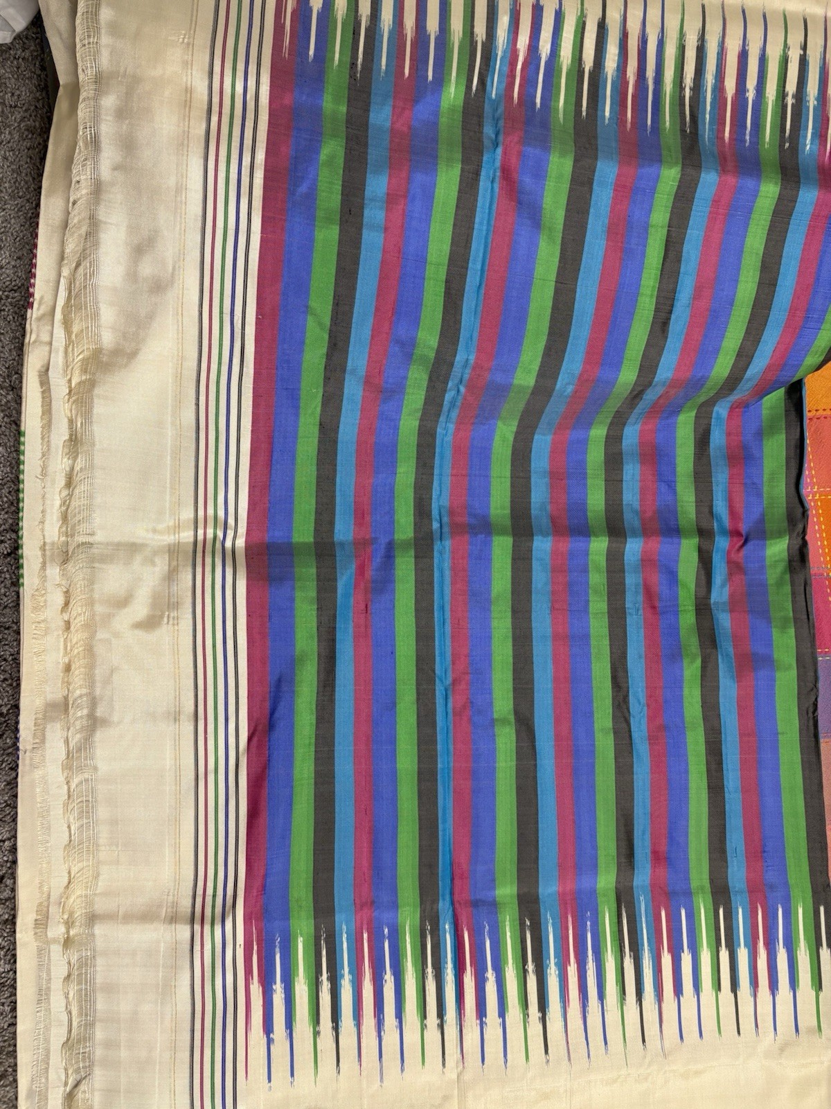 Brand New Silk Pochampally Ikat Contemporary Designer Saree With Blouse Piece
