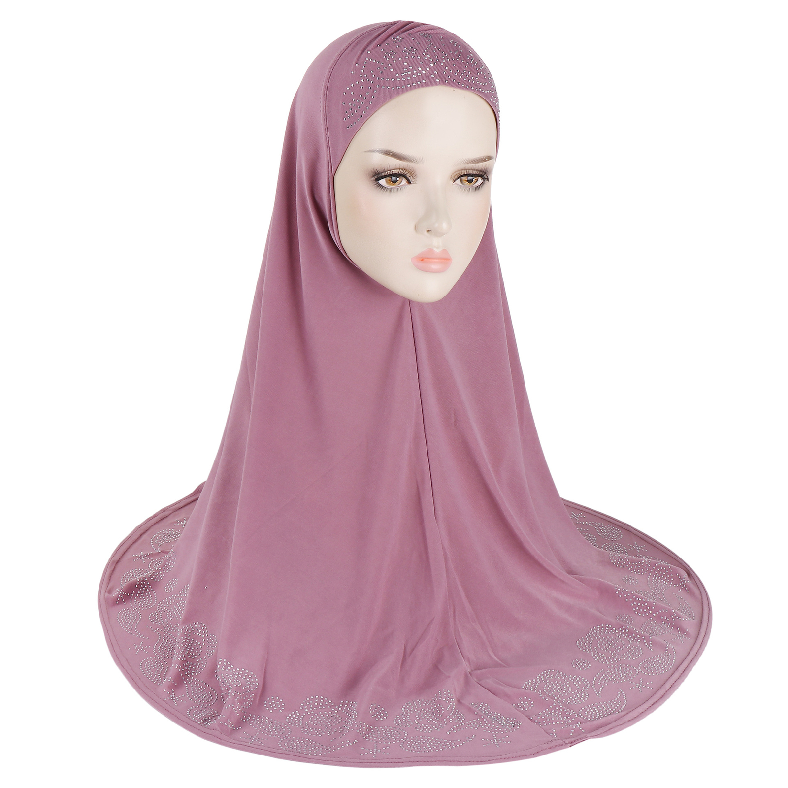 Women Hijab Muslim Rhinestone Instant Scarf Headties Turban Shawls Arab Shayla