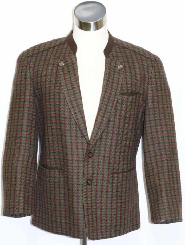 Distler WOOL ALPACA TWEED Jacket Austria Sport SHORT SLEEVES Brown Green C43″ M