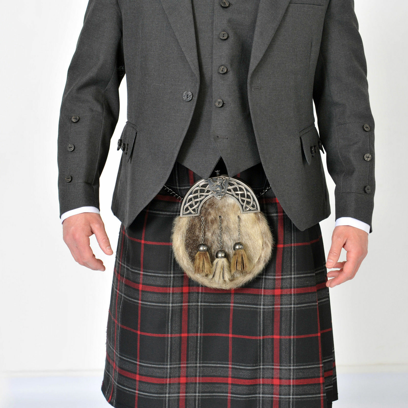 Spirit of Bruce Tartan Pleated to Red Stripes Traditional Active Men new Kilts