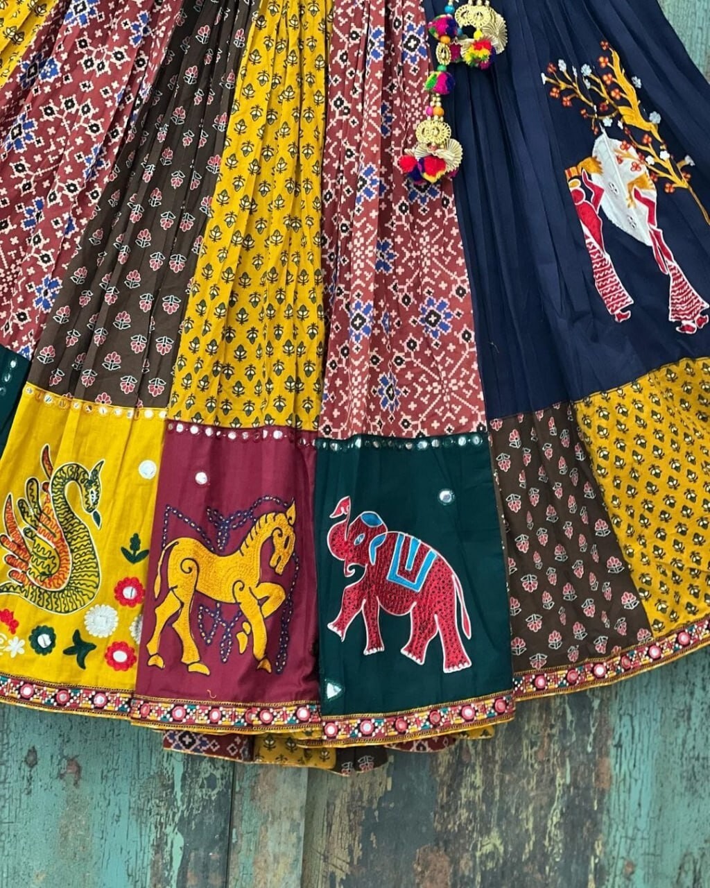 Beautiful Multicolor Navratri Lehenga Choli For Women By Aadat Export