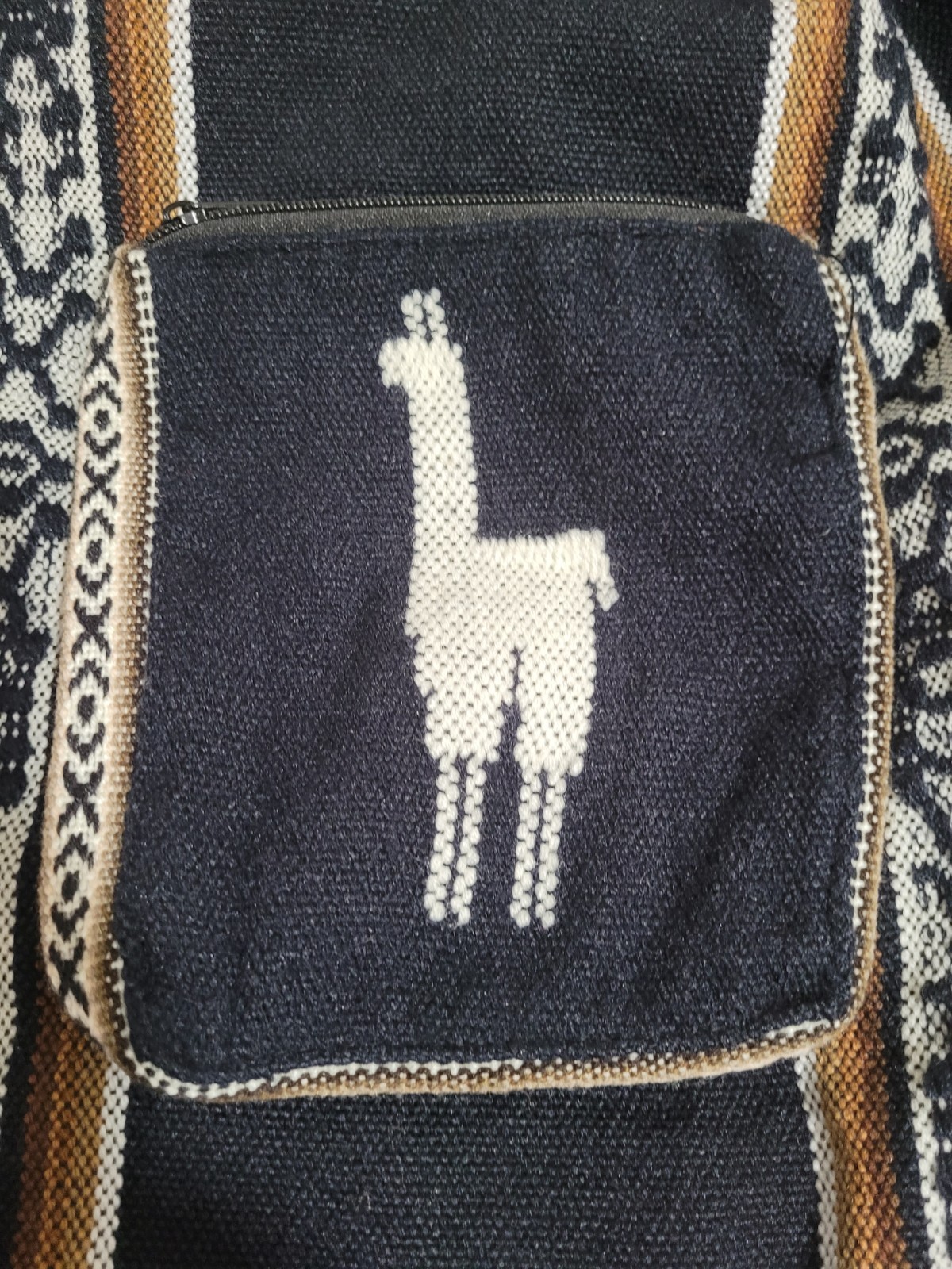 PERUVIAN Backpack. Albinaas Alpaca. Made In Peru . Black/brown