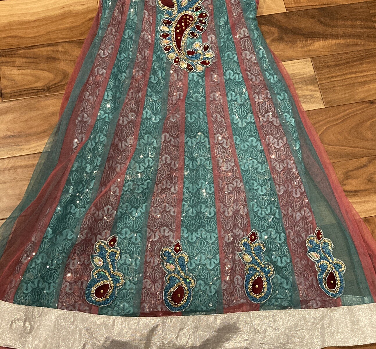 Indian Ethnic Hand made Festive Colorful Sari with salwar Wear Bust 16X 29Length