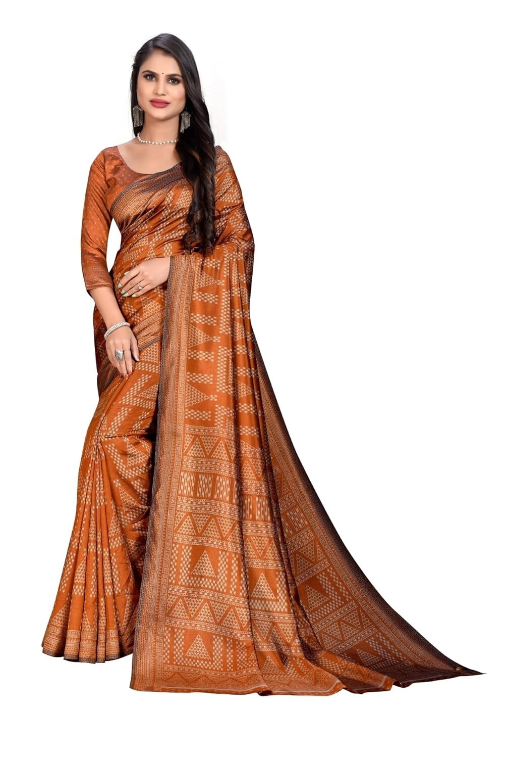 Women’s Multicolor Art Silk Uniform Saree with Blouse Piece