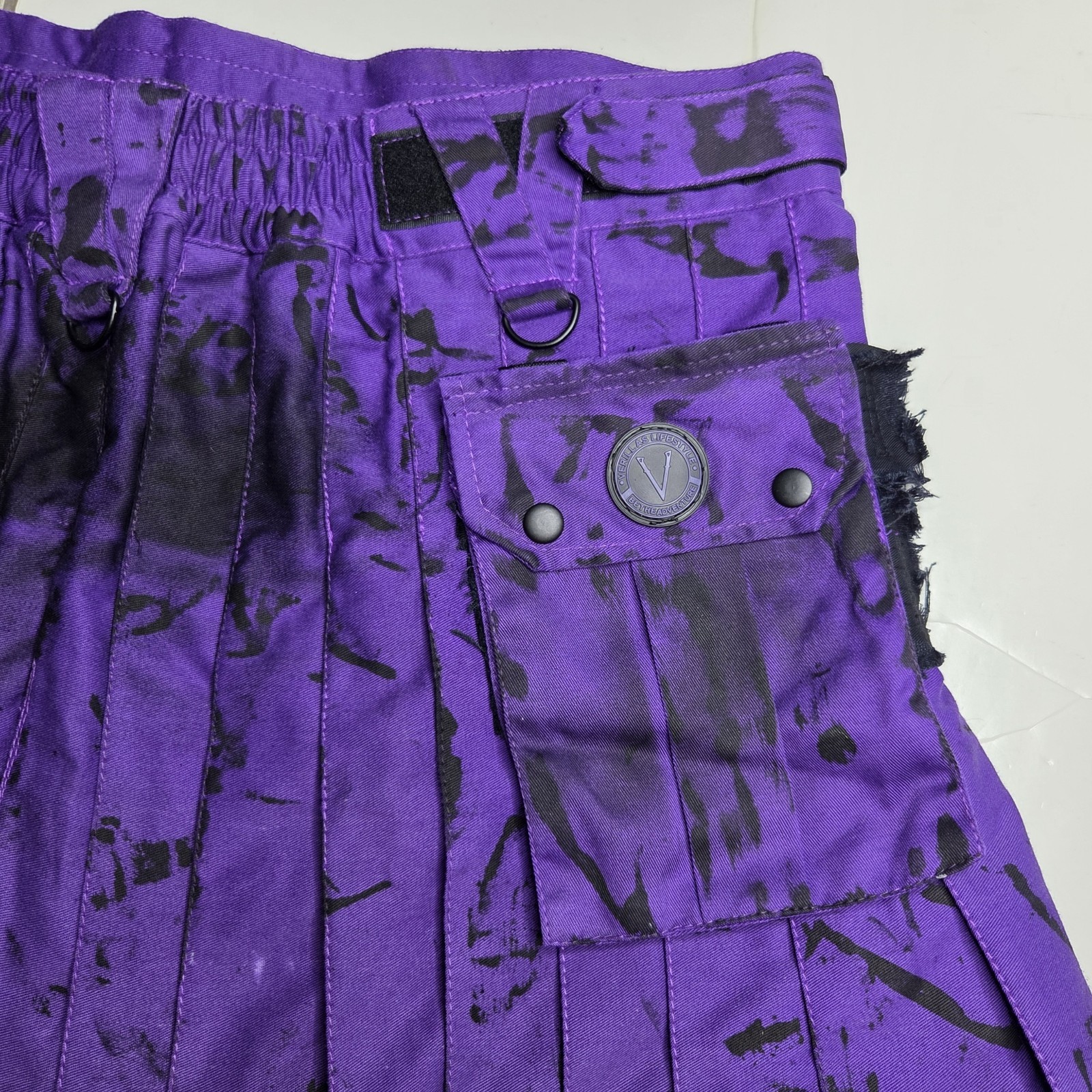 Verillas Warmetal Cargo Utility Kilt Purple Pockets Renaissance Fantasy Mens XL