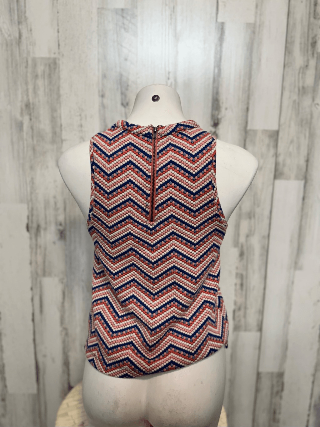 Anthropologie Jacquard Zig Zag Sleeveless Tank Top Size Medium