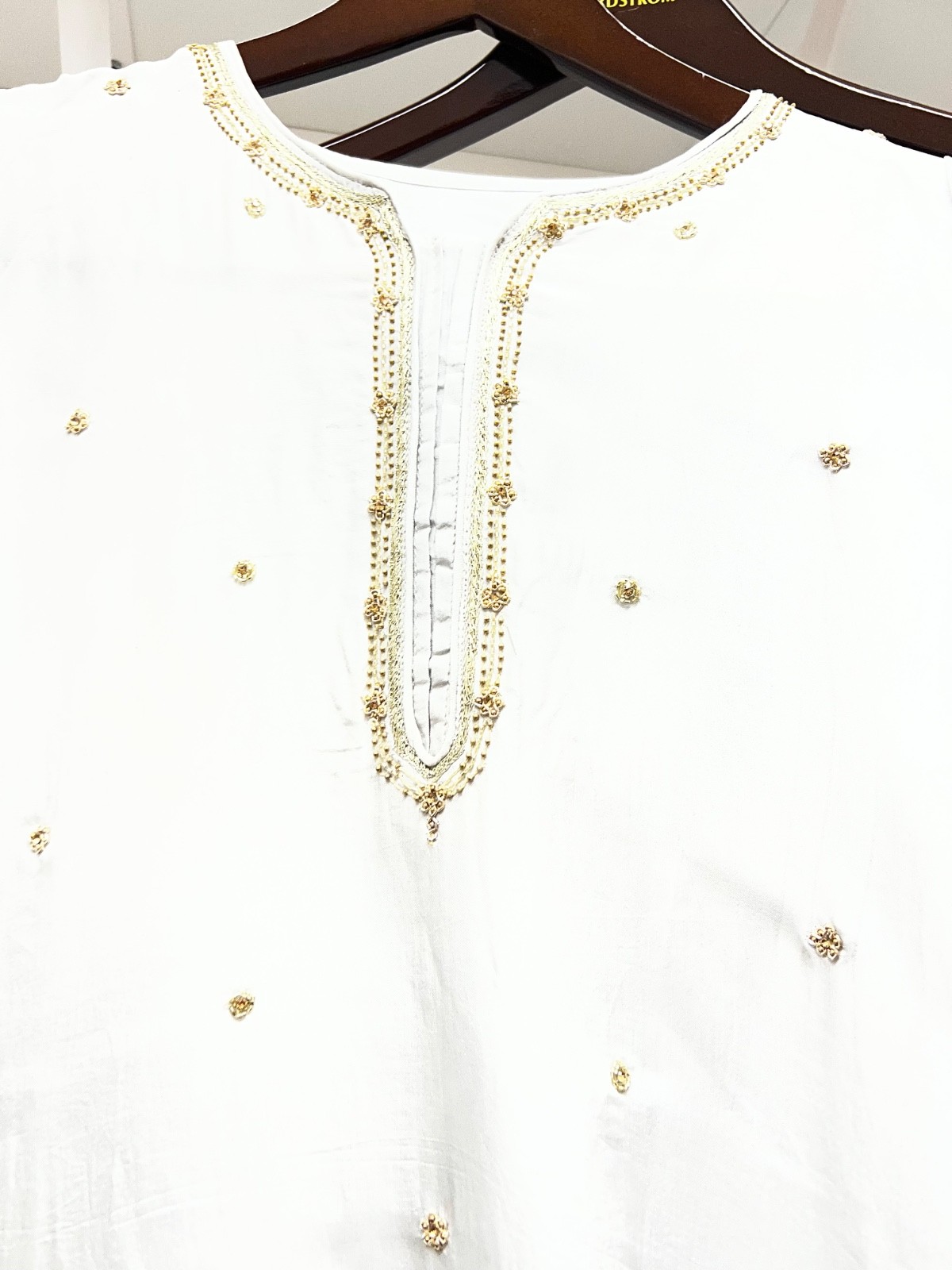 Indian Dress light gray/silver color embellished neckline