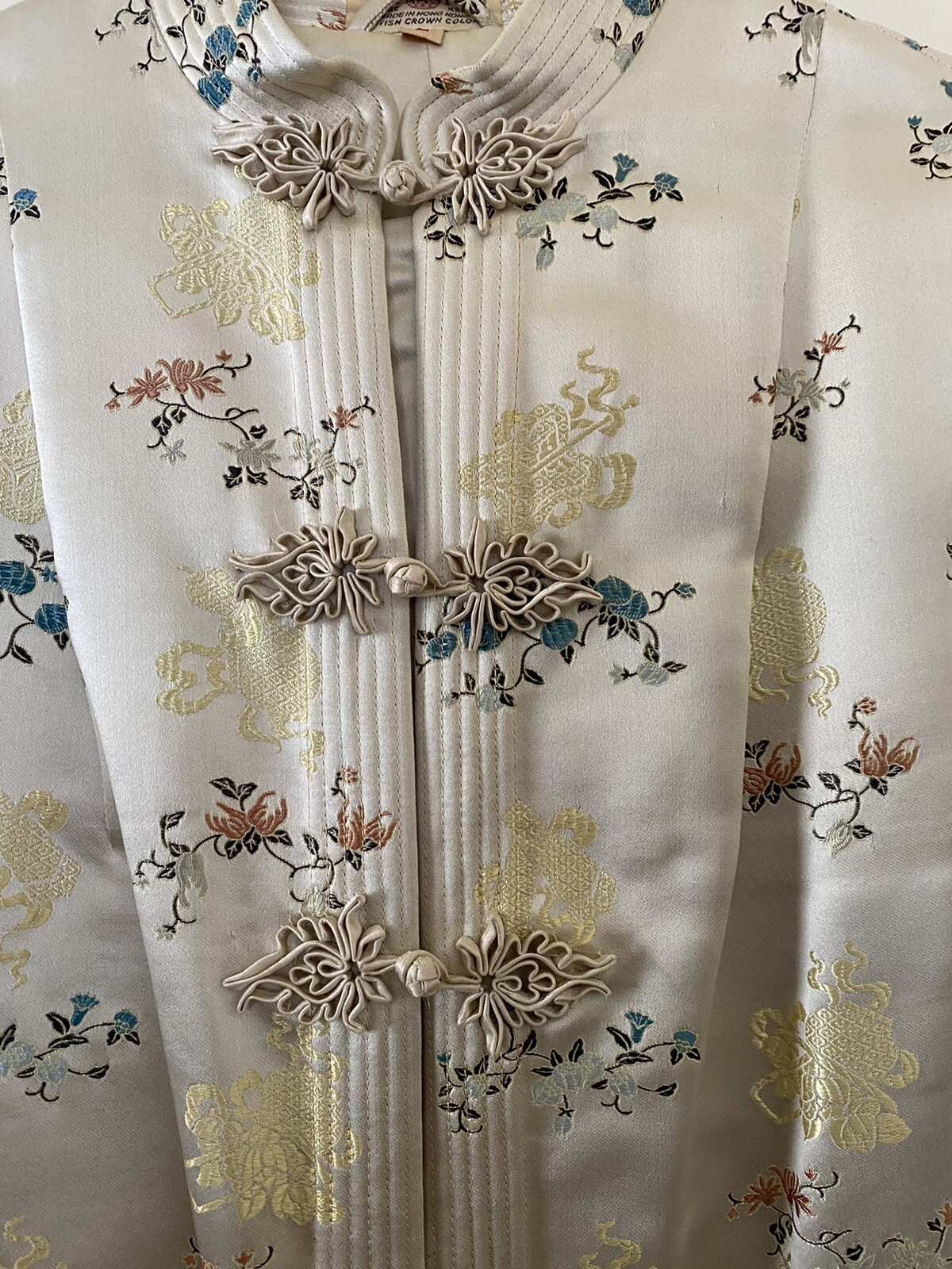 Vintage Dynasty ,Hong Kong, British Crown – Silk Brocade Jacket-Adult (L)