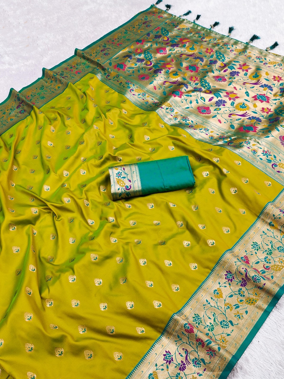 Presenting New Soft Paithani Silk Saree With Blouse For Indian Function Wear