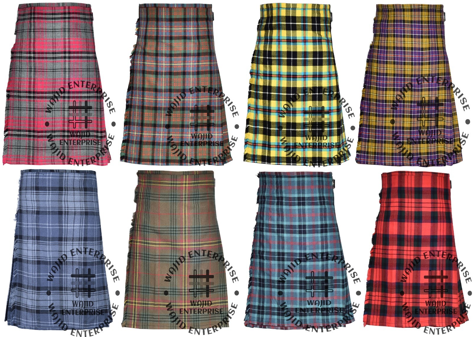 Scottish Traditional Tartan Kilts for Men – 8 Yard Kilt – Custom Size Kilts