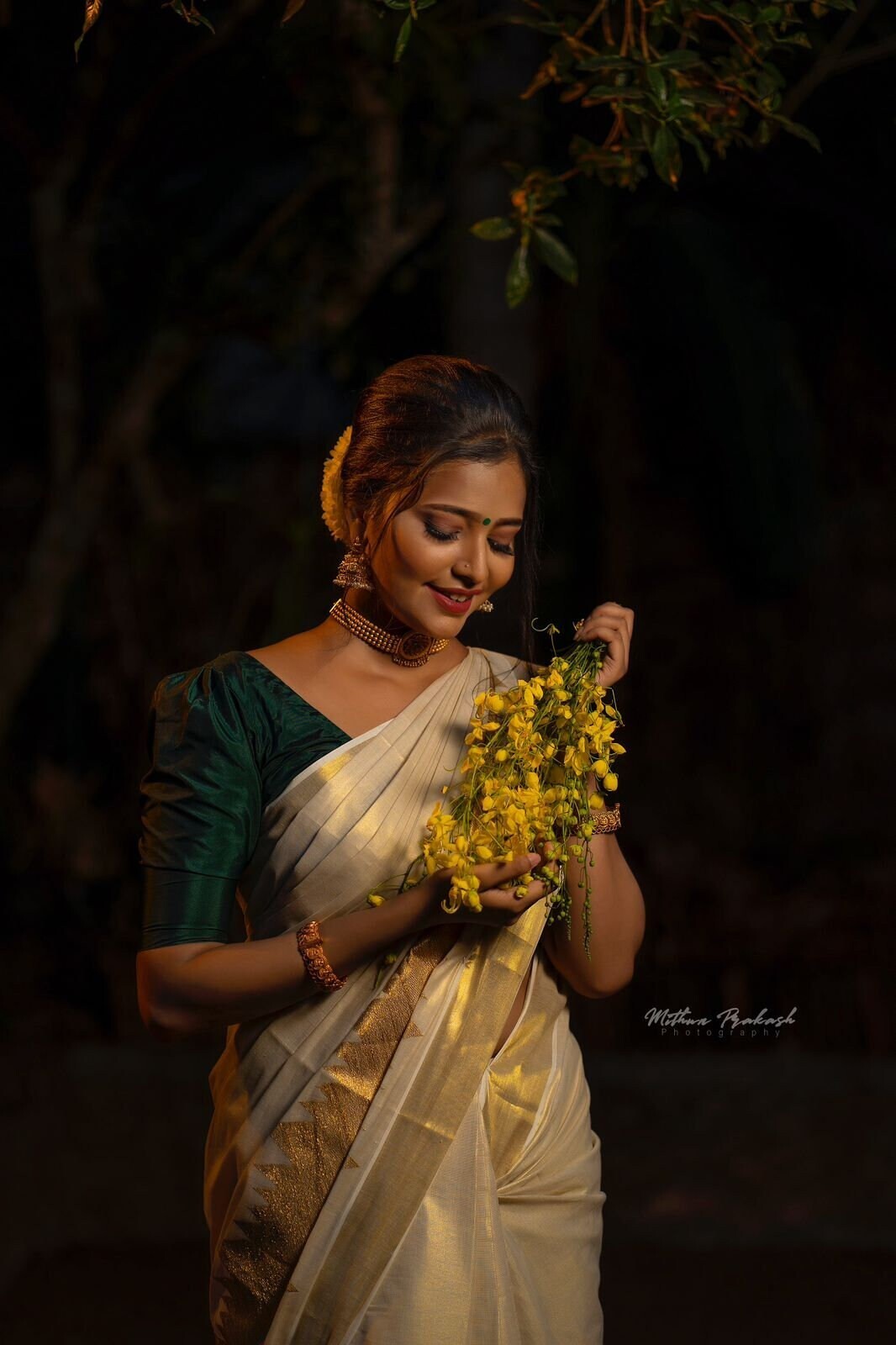 Kerala Embroidered tissue Saree with Blouse Material Birthday occasions, wedding