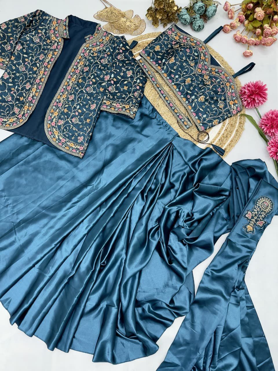 Ready-to-Wear Designer Saree for Adults Bollywood Party and Indian Pakistani Wed