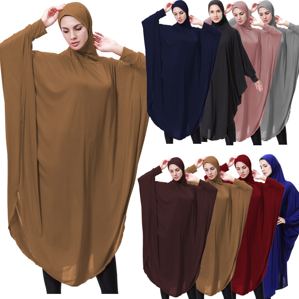 One Piece Muslim Women Overhead Prayer Dress Abaya Islamic Burqa Caftan Kaftan