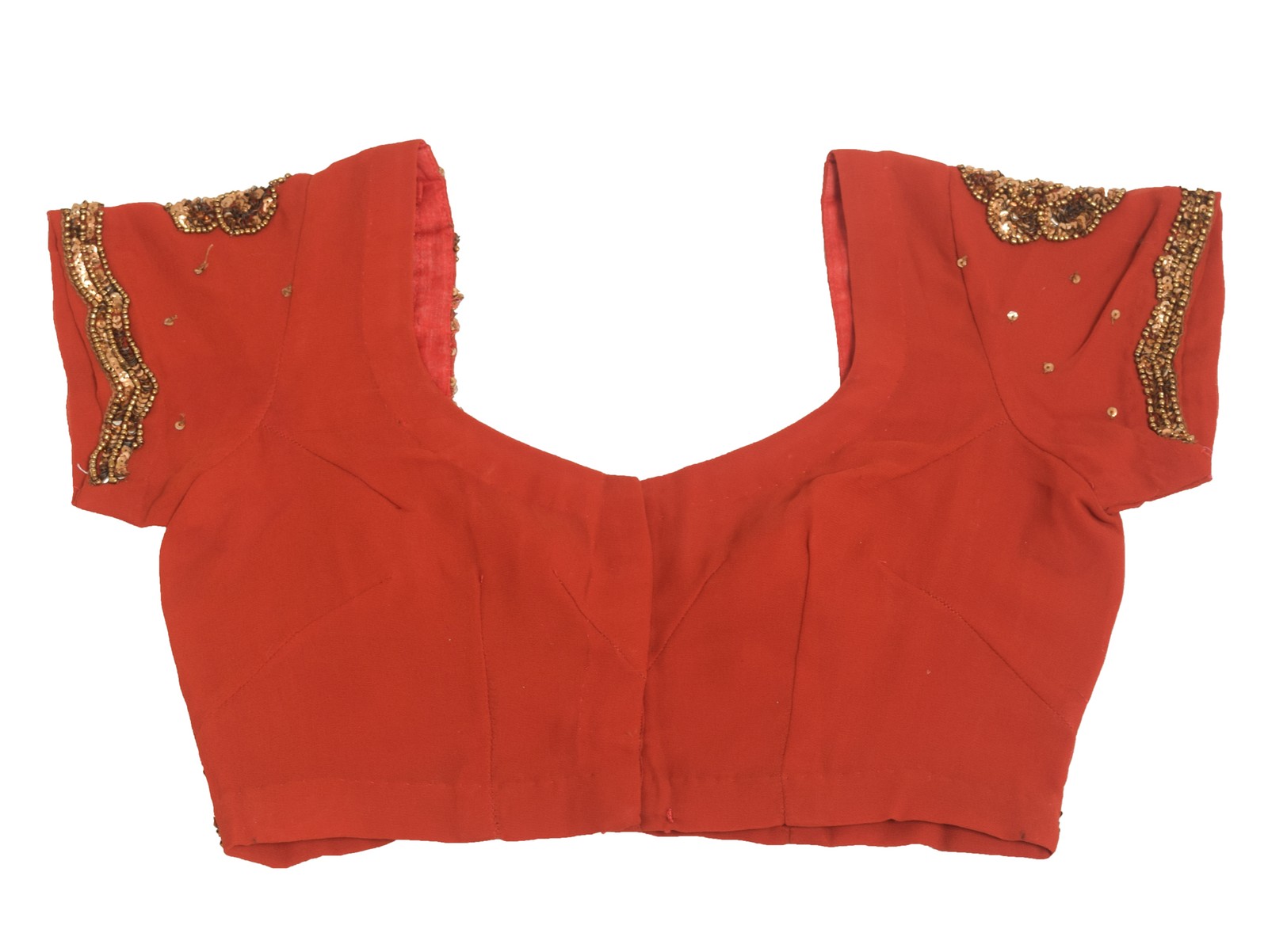 Sushila Vintage Readymade Stitched Sari Blouse Georgette Hand Beaded Floral Top