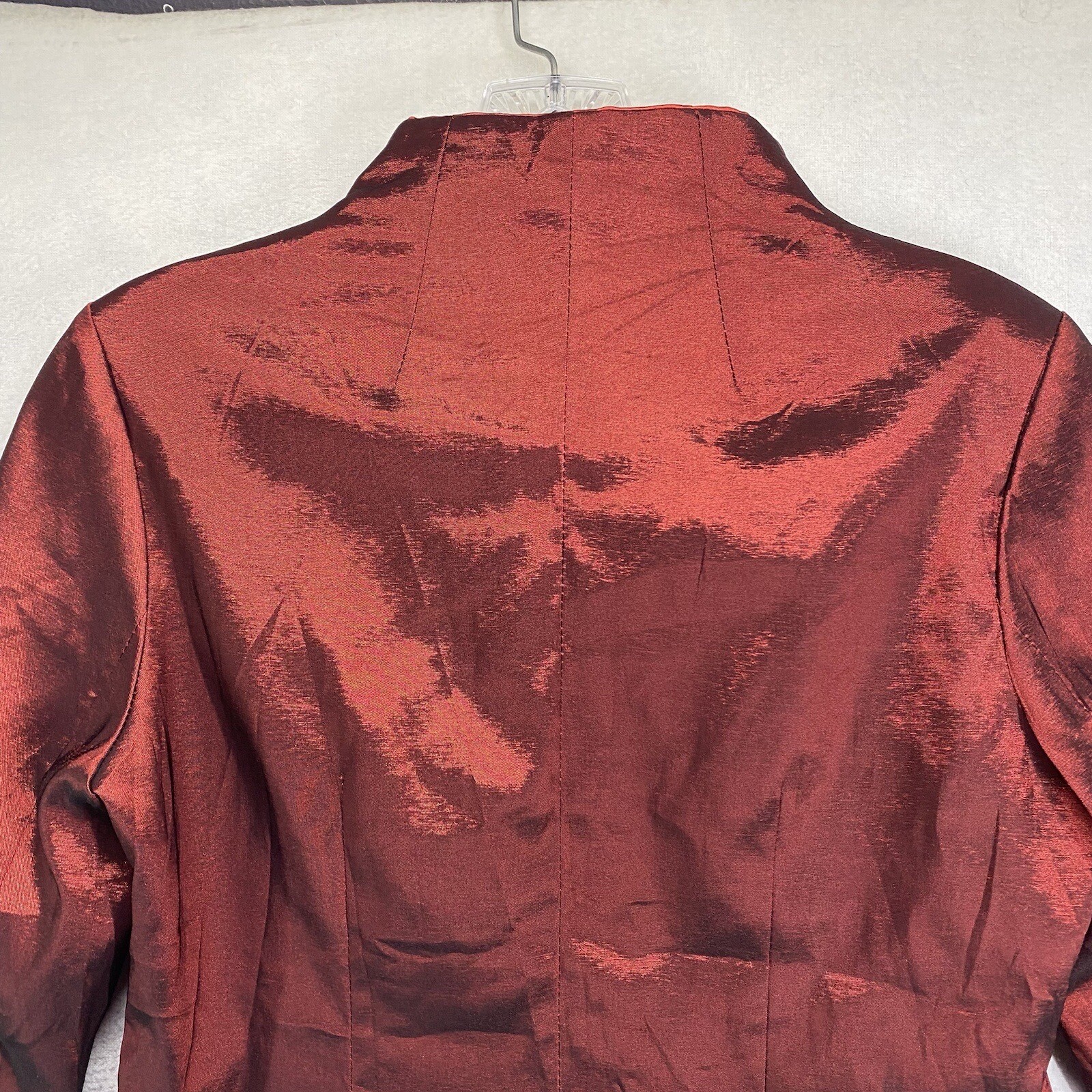 Boerzhongshi Red Embroidered Floral Design Toggle Front Closures Women’s Jacket