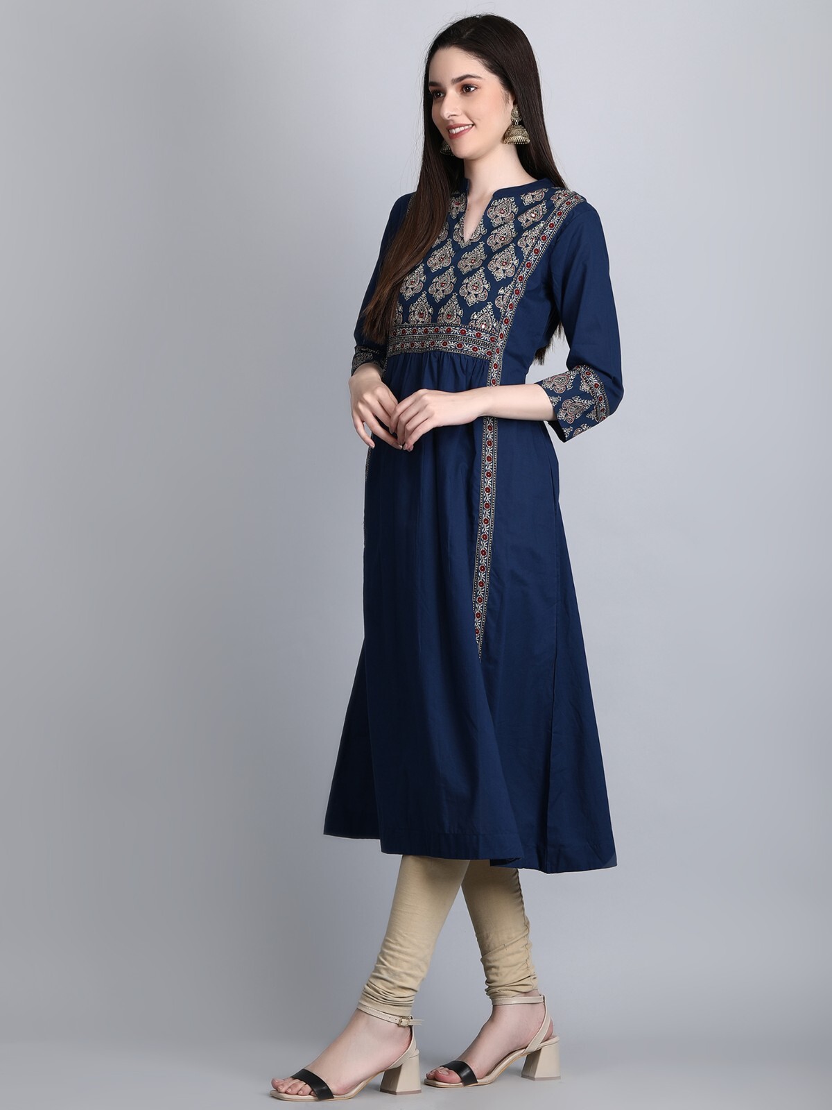 Women Designer A- Line kurta Top , Cotton Straight Kurti Indian wear