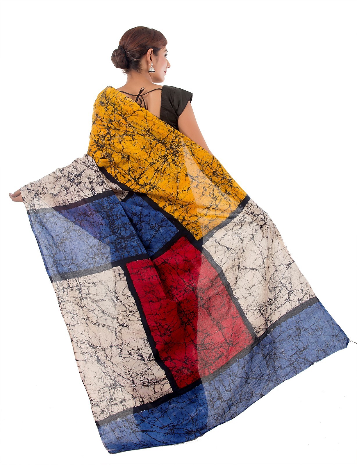 Indian Saree Batik Printed Ethnic Traditional Wedding Designer Sari Cotton Sari